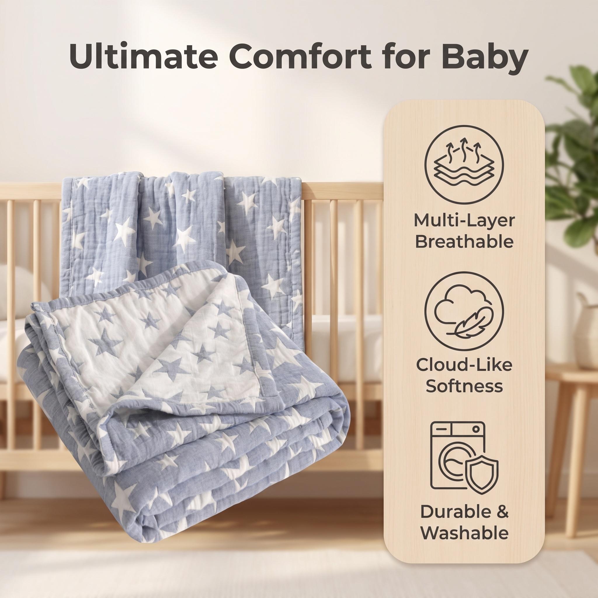 3層コットンモスリンスローケット、超ソフトで軽量、通気性があ - Muslin Cotton Bedspread のレビューと価格
