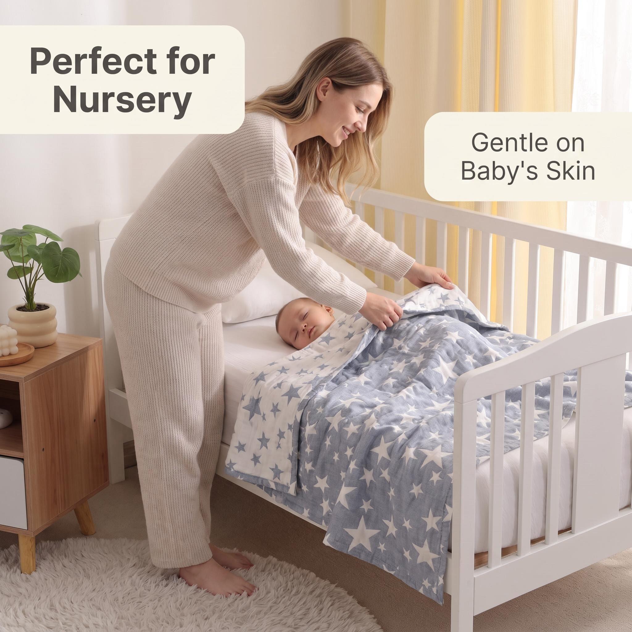 3層コットンモスリンスローケット、超ソフトで軽量、通気性があ - Muslin Cotton Bedspread のレビューと価格