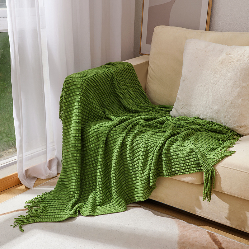 テキスタイルシティ北欧スローブランケットニットソファカバーオ - Boho Throw Blanket Fringe のレビューと価格