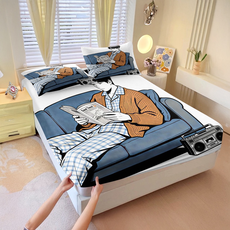 ソフトトラベルプレップフィットシーツセット、ファッショナブル - Fitted Bed Sheets Deep Pocket のレビューと価格