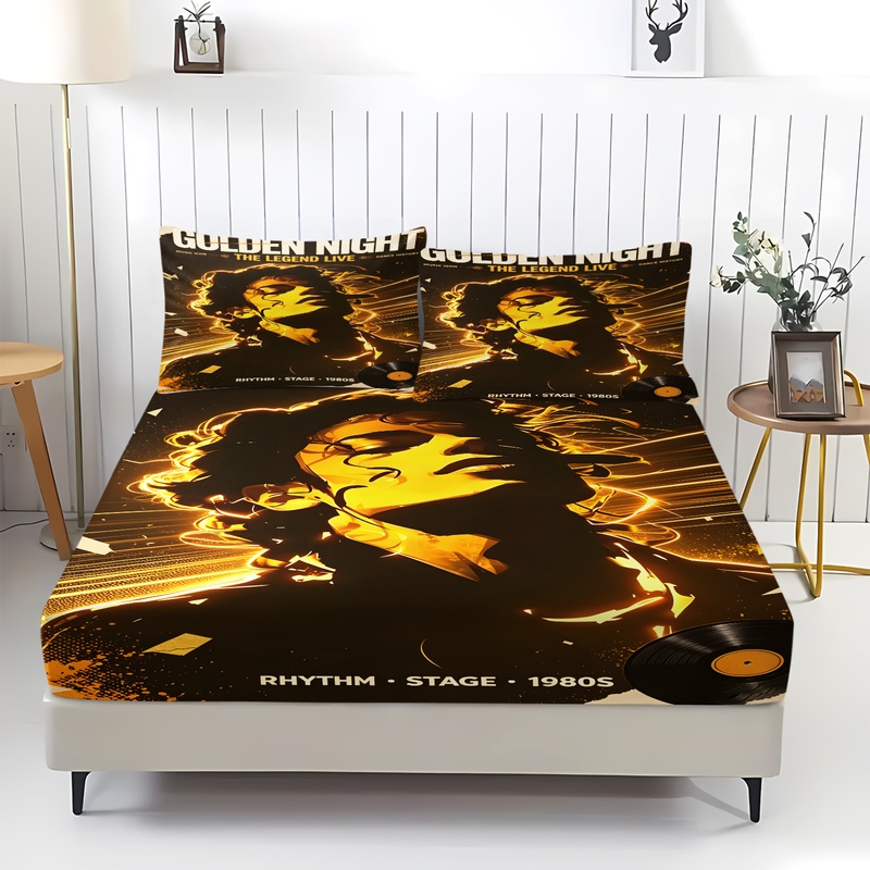 ポップアイコンマイケル・ジャクソンフィットシーツセットキング - Fitted Bed Sheets Deep Pocket のレビューと価格