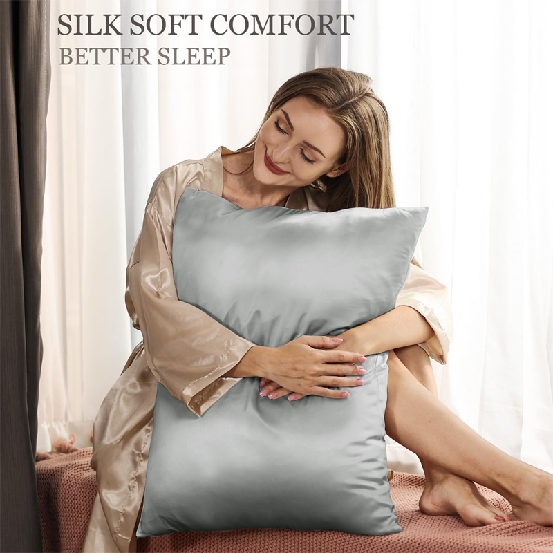 23匁 2枚組 100% マルベリーシルク枕カバー 髪と肌に - Satin Silk Pillowcase Hair Skin のレビューと価格