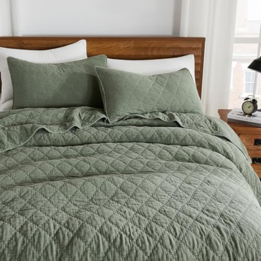 サイズキルトセット モスリンコットンシェル ダウン風ポリフィ - Muslin Cotton Bedspread のレビューと価格