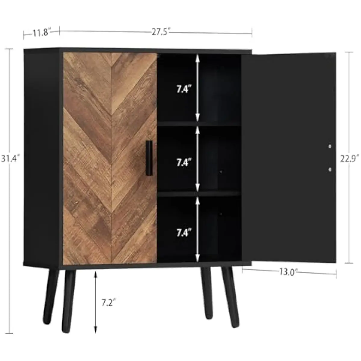 2つの調節可能な棚と隠し扉を備えた収納ユニット、ダイニング用 - Storage & Organization のレビューと価格