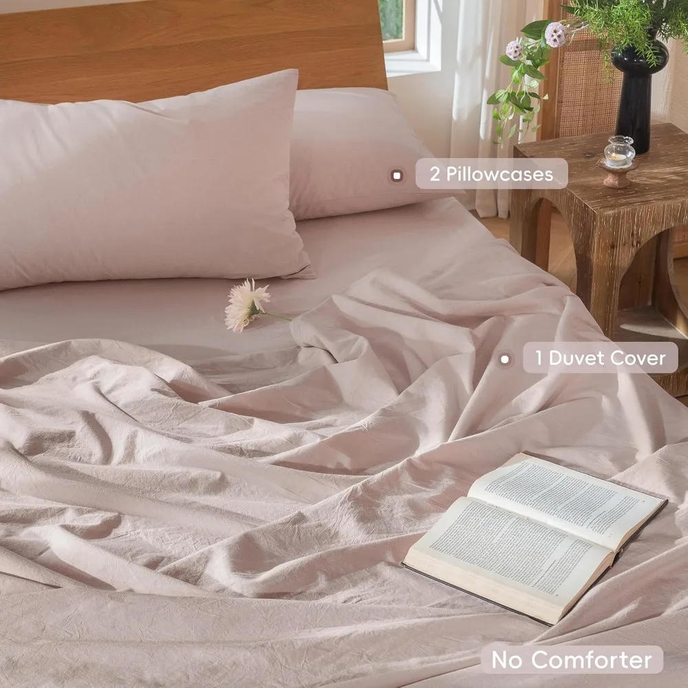 掛け布団カバーセット 100% ウォッシュドコットン クイー - Duvet Cover Sets With Zipper のレビューと価格