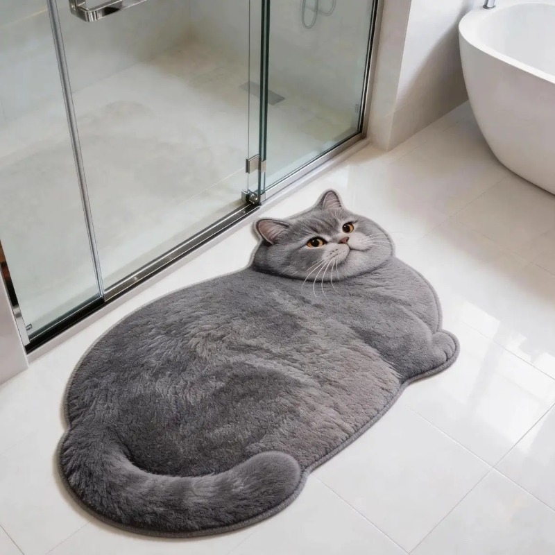 3D猫型珪藻土バスマット 高吸水性 滑り止め 速乾性 玄関マ - Quick Dry Diatomite Bath Mat のレビューと価格