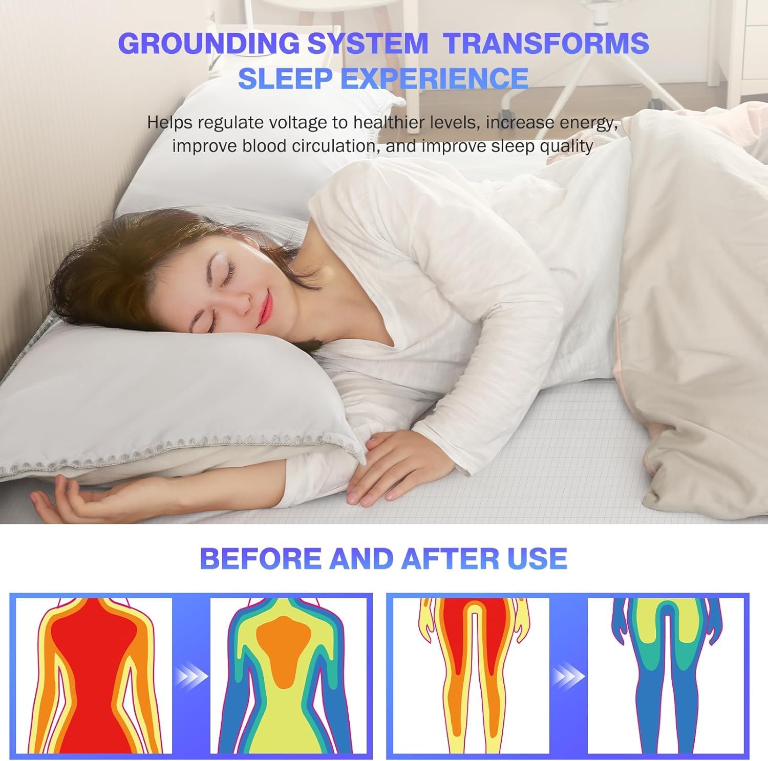 アース接続シーツ 90%オーガニックコットン+10%純銀 デ - Fitted Bed Sheets Deep Pocket のレビューと価格