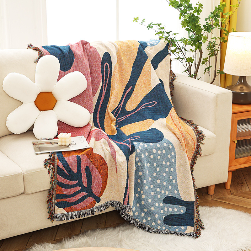 シティテキスタイル植物パターンが毛布を投げる、ソファカバー、 - Boho Throw Blanket Fringe のレビューと価格