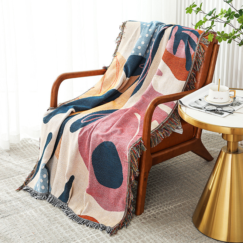 シティテキスタイル植物パターンが毛布を投げる、ソファカバー、 - Boho Throw Blanket Fringe のレビューと価格