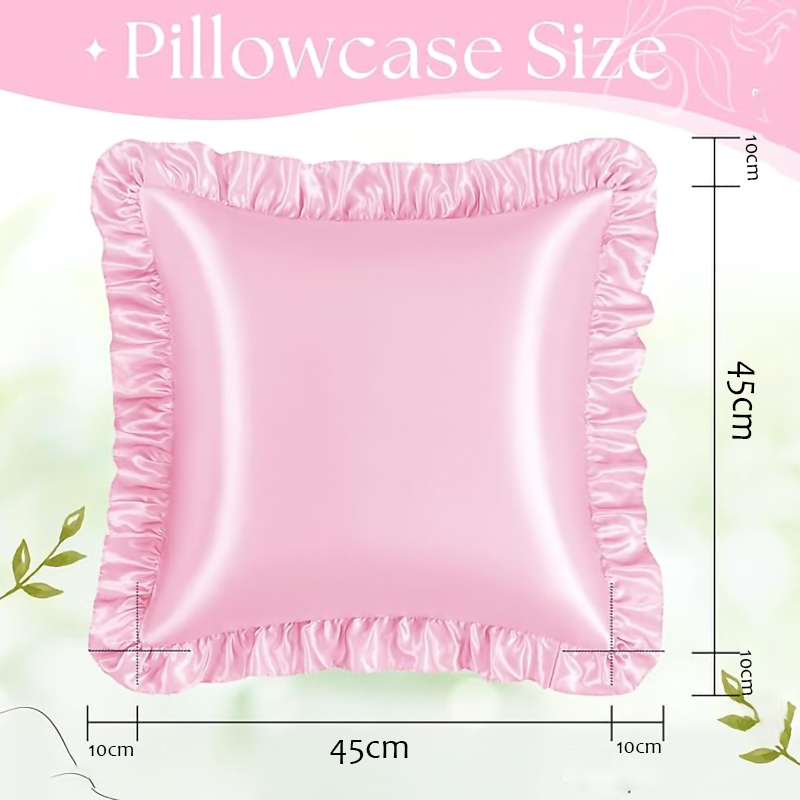 2 個のサテンフリル枕カバー、髪と肌用、無地のシルク枕カバー - Satin Silk Pillowcase Hair Skin のレビューと価格