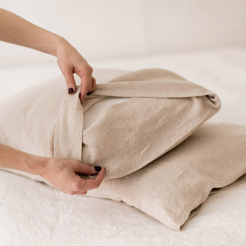 純オーガニック亜麻リネン寝具セット、羽毛布団カバーと枕カバー - Duvet Cover Sets With Zipper のレビューと価格