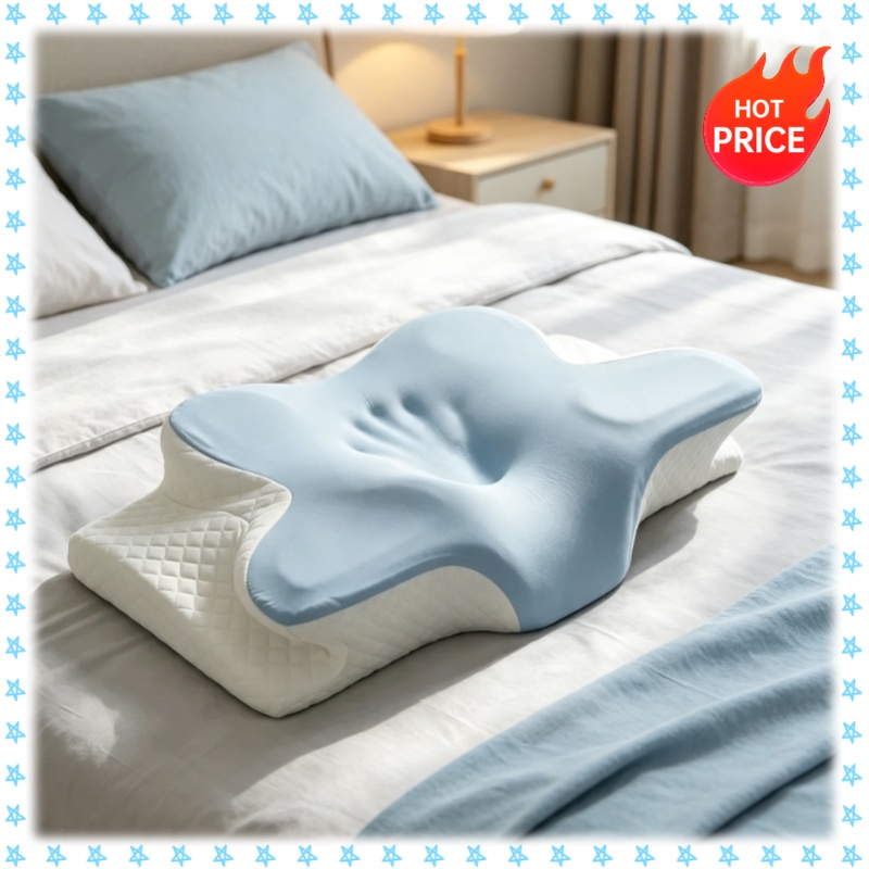 通気性のある冷却メモリーフォーム頸椎枕 夏用整形外科人間工学 - Memory Foam Orthopedic Pillow Neck Pain のレビューと価格