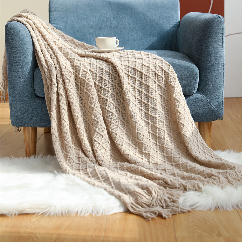 テキスタイルシティフェイクカシミヤソファブランケットカバー北 - Boho Throw Blanket Fringe のレビューと価格