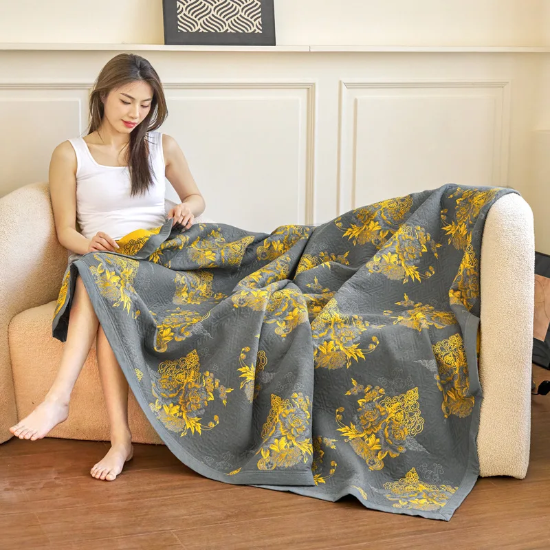 R -100%コットンモスリンガーゼブランケット＆ソファカバ - Muslin Cotton Bedspread のレビューと価格
