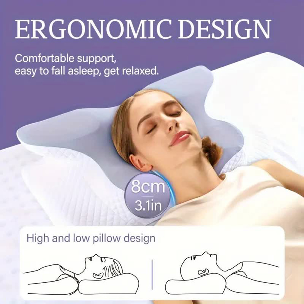 低反発枕蝶形リラックス頚椎低反発ネックピロー鎮痛睡眠整形外科 - Memory Foam Orthopedic Pillow Neck Pain のレビューと価格