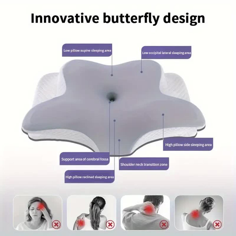 低反発枕蝶形リラックス頚椎低反発ネックピロー鎮痛睡眠整形外科 - Memory Foam Orthopedic Pillow Neck Pain のレビューと価格